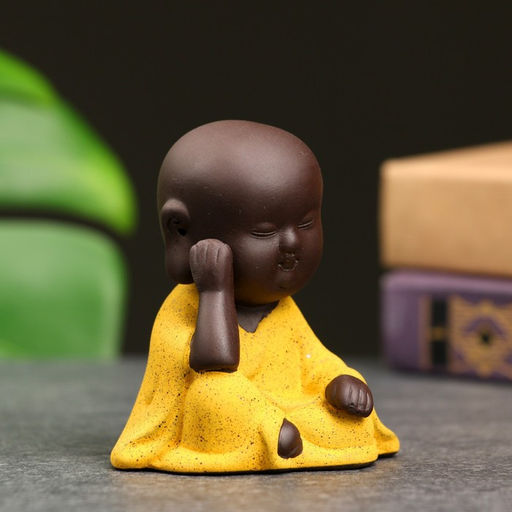 Фигурка керамика TAKE IT EASY «Будда», 7×5 см, жёлтая