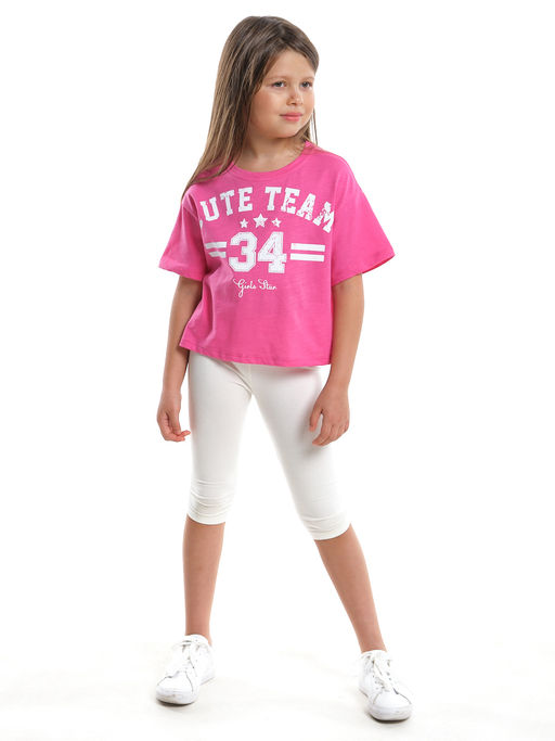 Футболка с принтом UD 7906 персик - Mini maxi фото 3