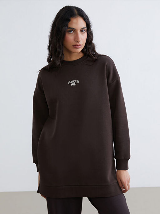 Nak??l? Kad?n Kal?n Sweatshirt Tunik