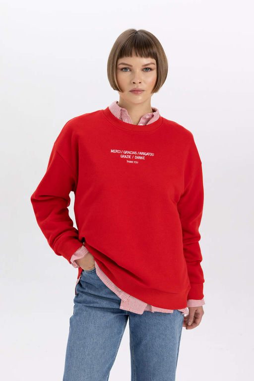 Толстый свитшот Relax Fit с круглым вырезом