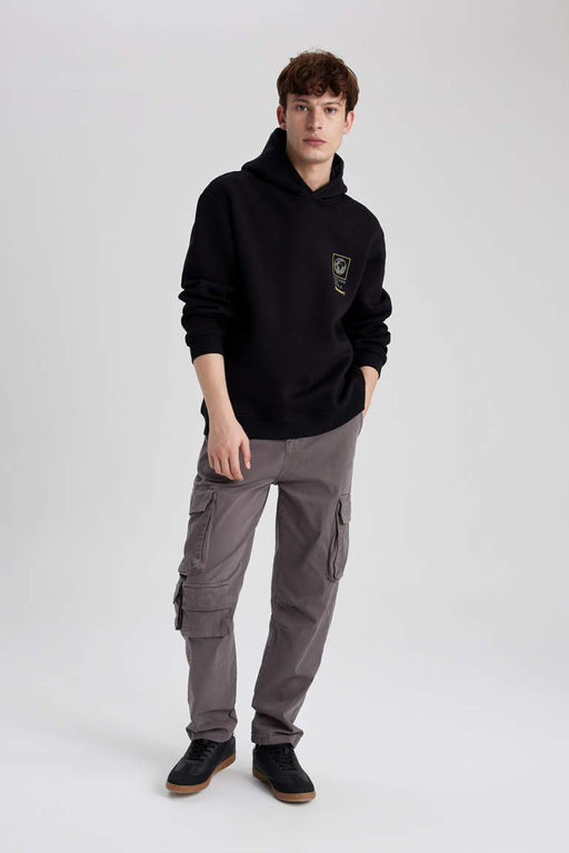 Прямые габардиновые брюки с карманами-карго и карманами Relax Fit - Defacto фото 3