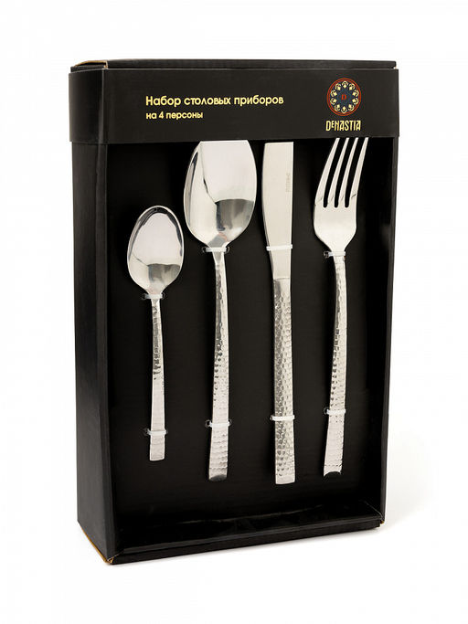 Набор столовых приборов 16 шт. серебро нержавеющая сталь - Lucky фото 2