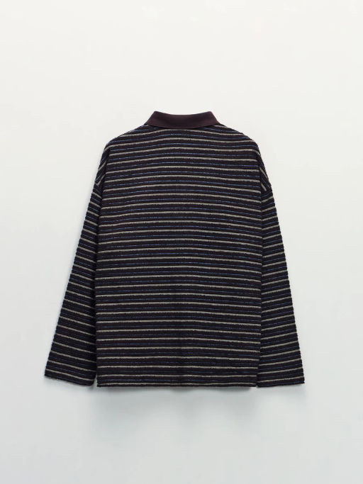 Джемпер с воротником поло в полоску / Zarina