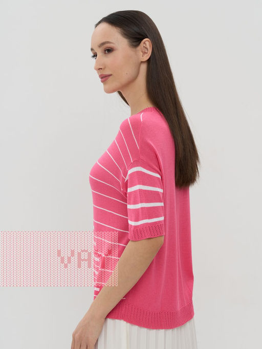 Джемпер женский 5231-41340. 51793/001 барби/белый