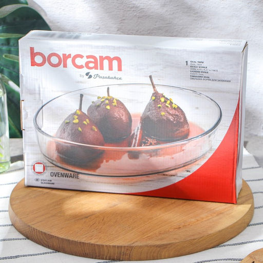 Форма для запекания и выпечки овальная Paşabahçe Borcam, 2 л, жаропрочное стекло, прозрачная