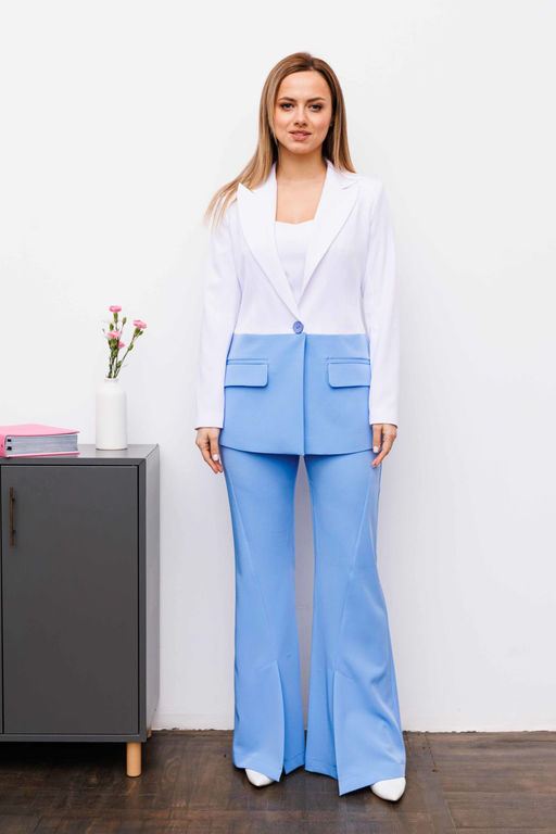 Костюм AURA 9195-170 голубой, белый