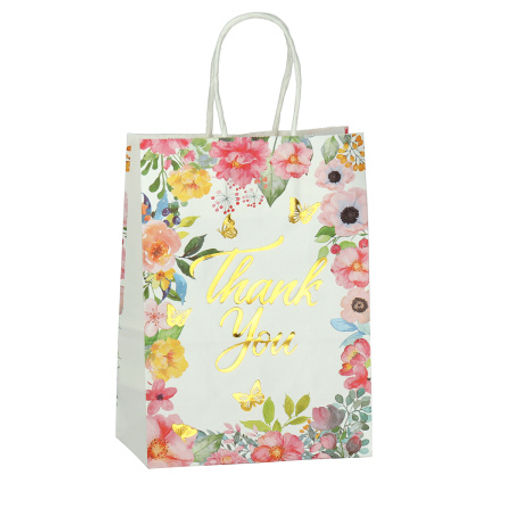 Пакет подарочный 21x15x8см Цветы / 120-5/8 /уп 12/1200/