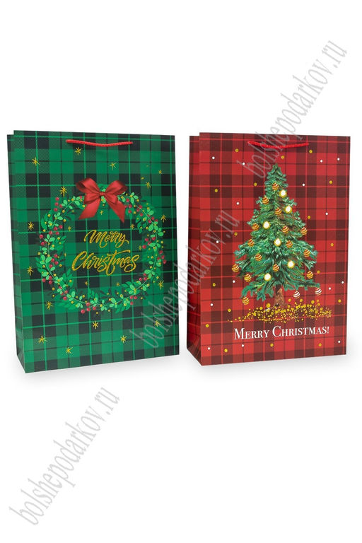 Пакет Новогодний 31*44*12 см (12 шт) SF-7829, микс №40 - Больше подарков фото 2