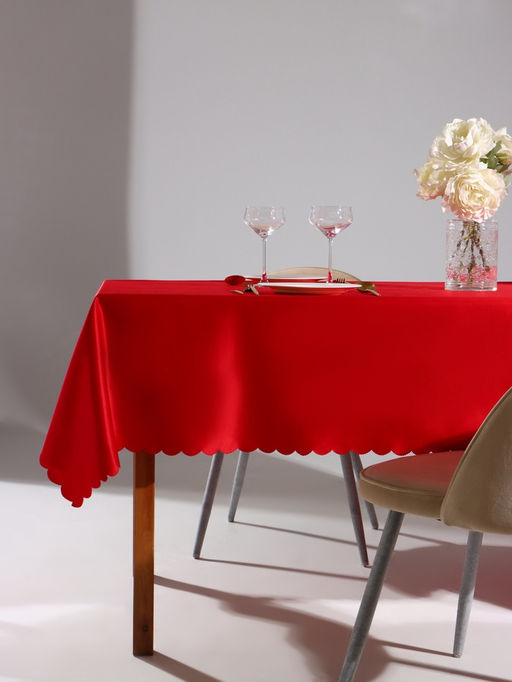 Скатерть Доляна, однотонная, 140?260 см, красная, 140 г/м?, 100% п/э