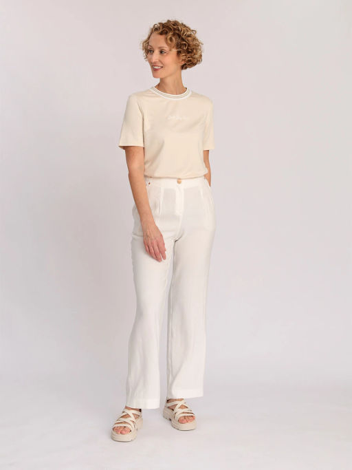 Брюки из льна с вискозой, прямого силуэта NIKA