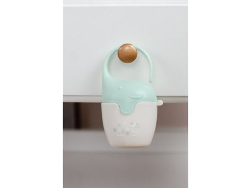 Контейнер для соски-пустышки "Слоник", с пустышкой, зеленый