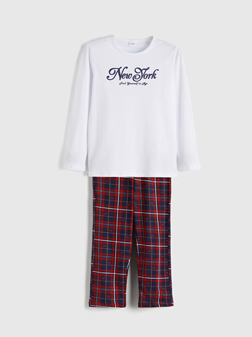 Bisiklet Yaka Erkek ?ocuk Pijama Tak?m?