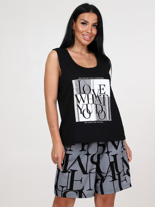 404 ПИЖАМА (шорты, майка) (Серый) - А-дина фото 2