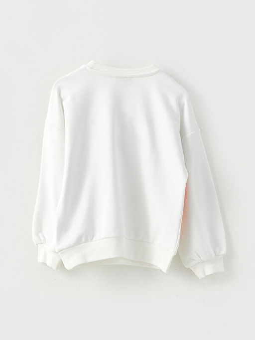 Bisiklet Yaka Bask?l? Uzun Kollu K?z ?ocuk Sweatshirt - Waikiki фото 2