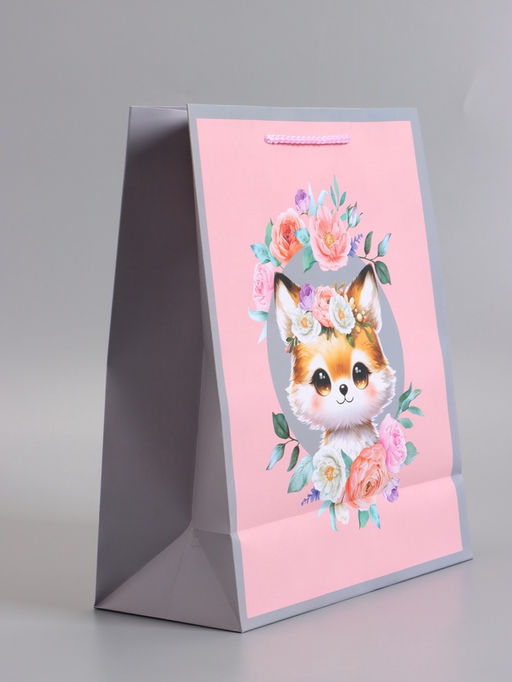 Цена за 2 шт. Пакет подарочный ламинированный «Милый котик», 26×12×32 см