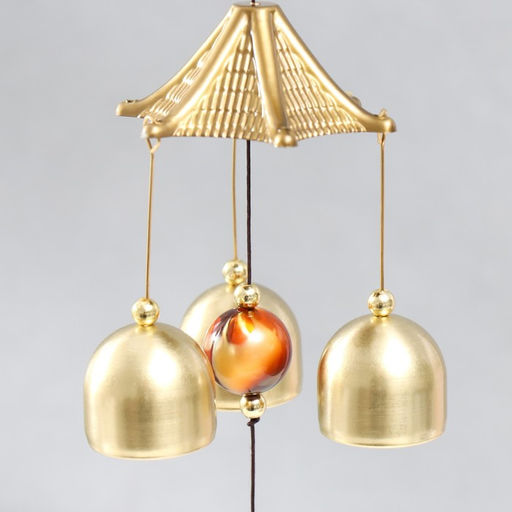 Музыка ветра «Дракон», 6 колокольчиков, под бронзу, 45 см