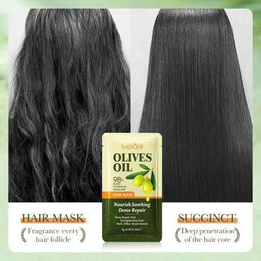 Маска для волос с оливковым маслом SADOER Repair and Improve Frizz