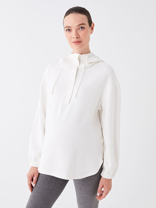 D?z Uzun Kollu Hamile Hoodie