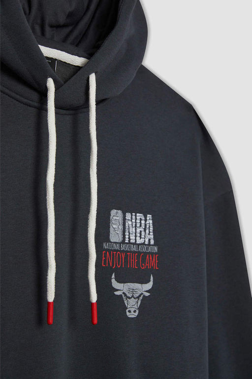 DeFactoFit Толстовка оверсайз с капюшоном NBA Chicago Bulls  фото 9