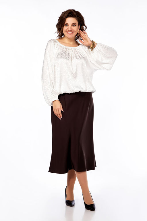 Костюм Olga Style С882 белый/шоколад