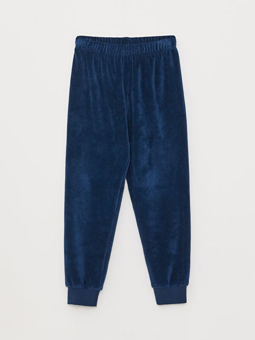 Bisiklet Yaka Nak??l? Uzun Kollu Kadife Erkek ?ocuk Pijama Tak?m? - Waikiki фото 3