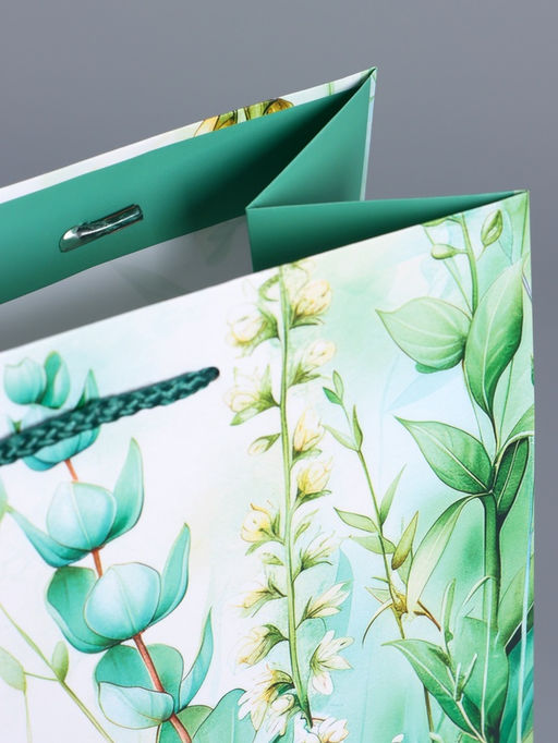 Пакет подарочный ламинированный «Летний лес», зелёный, 26×12×32 см