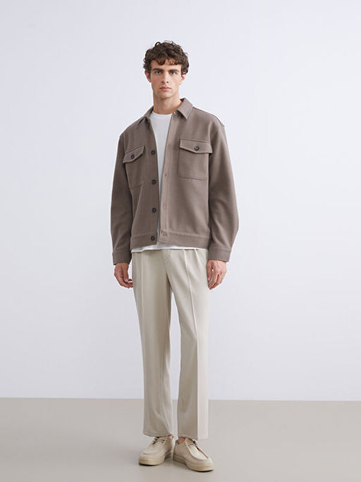 Regular Fit Uzun Kollu Ka?e Erkek G?mlek Ceket