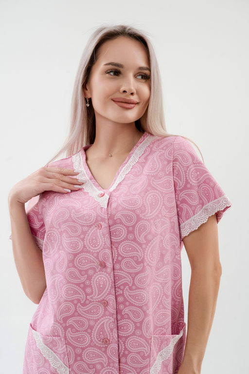 Пижама женская из кулирки Ворожея розовый макси - Амадэль фото 11