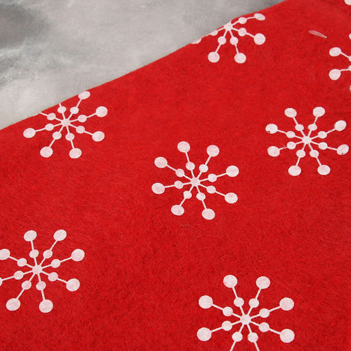 Цена за 3 шт. Колпак новогодний Снежинки 40х27 см, красный - Зимнее волшебство фото 3