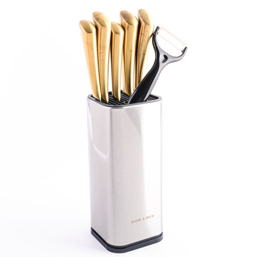 40613 Набор кухонных ножей нерж/ст + подставка пластик 7пр MB (х6)
