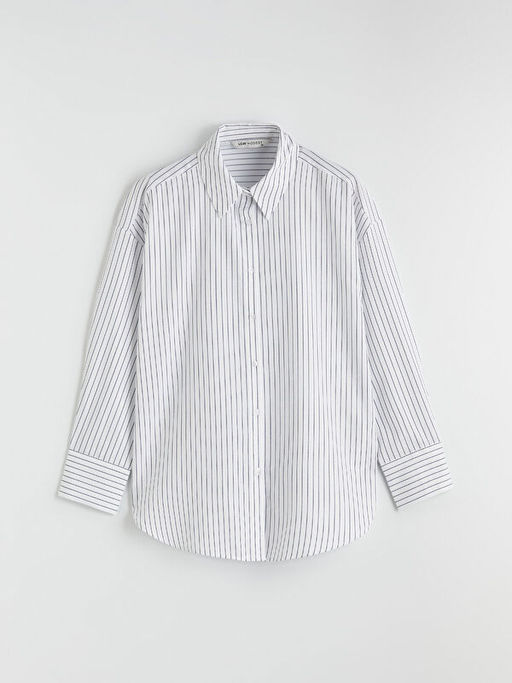 ?izgili Poplin Kad?n G?mlek