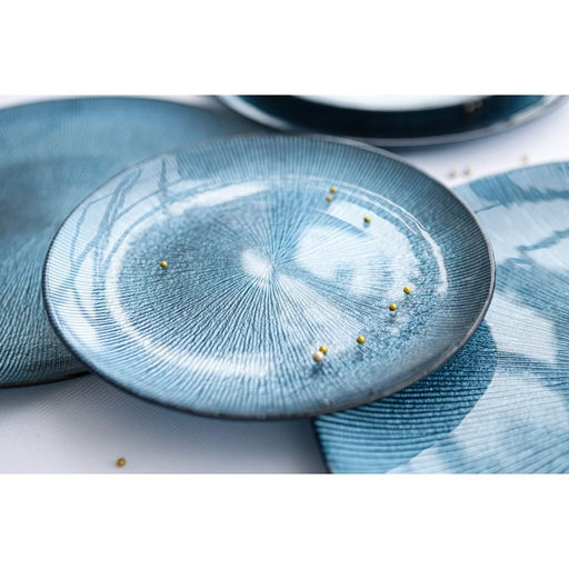 Тарелка стеклянная обеденная Римини, d=27 см, цвет синий - Simaland фото 4