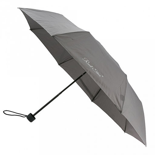 Зонт механический Моно с серебром ткань эпонж (полиэстер), 8 лучей, д/купола 92см, 3 сложения, 23,5см в сложенном виде, ручка с антискользящим покрытием, серый с серебряной нитью, 286гр (Китай)