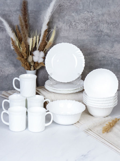 Столовый набор 19 предметов Тюльпан белый Смол с кружками / 13/LXP75 (WHITE) /уп 4/ - ГалеонТрейд фото 2