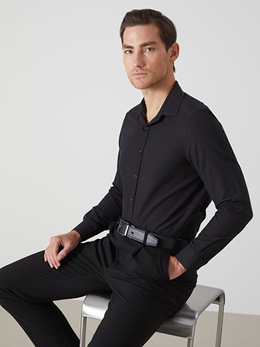 Slim Fit Uzun Kollu Poplin Erkek G?mlek