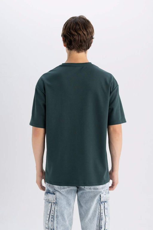 Футболка из плотной ткани с принтом и круглым вырезом Comfort Fit - Defacto фото 6