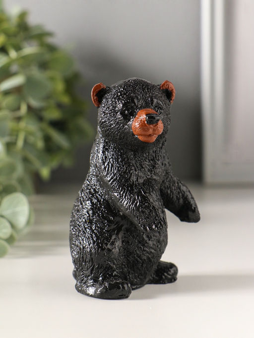 Фигурка «Медведь стоя», 9.5×5.5×5.5 см, чёрный