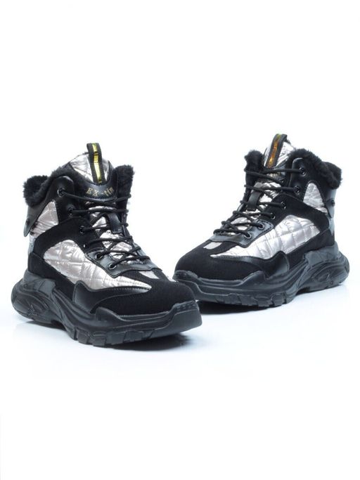 04-8524-3 BLACK Ботинки женские зимние (искусственные материалы) - Фабричный китай фото 10