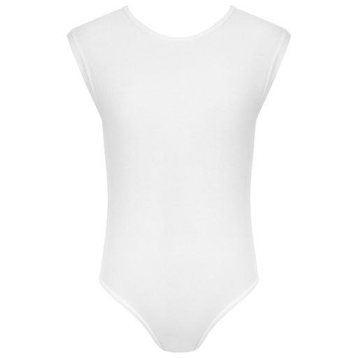 Купальник гимнастический Grace Dance, с укороченным рукавом, вырез лодочка, р. 32, цвет белый  фото 9