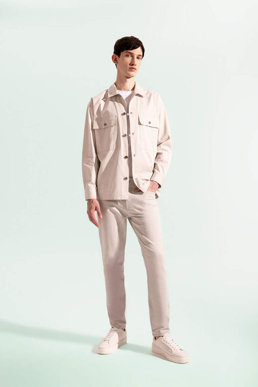 Узкие брюки-чинос из габардина и парусины - Defacto фото 3