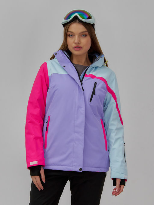 Горнолыжный костюм женский зимний фиолетового цвета 016F - Chunmai фото 12