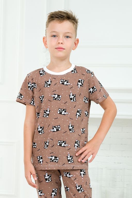 Пижама подростковая из футболки и брюк из кулирки Коровы - Амадэль фото 8