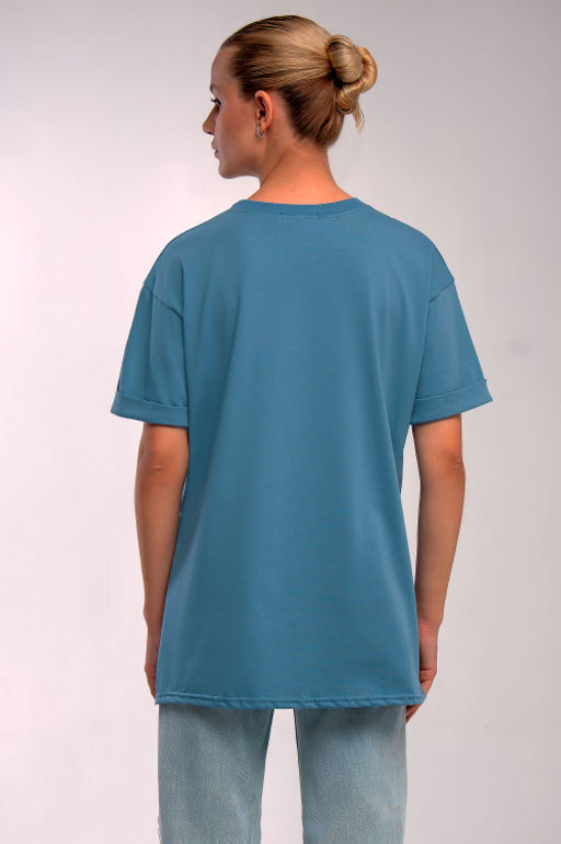 Арт. 31122 Футболка женская 44-52 (5 шт) Цвет:Голубой - Калинка фото 4