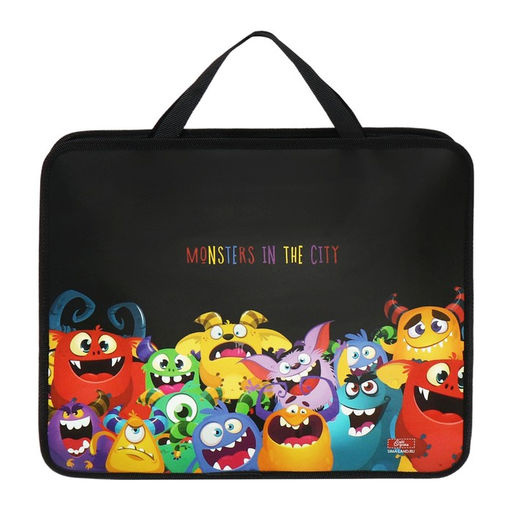 Папка для труда, А4, пластиковая, 33×26×7.5 см «Монстры»