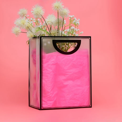 Цена за 2 шт. Пакет ПП с вырубной ручкой, прозрачный, 30?23?15 см, чёрный