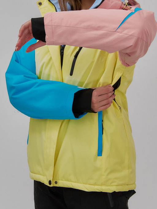 Горнолыжный костюм женский зимний желтого цвета 016J - Chunmai фото 17