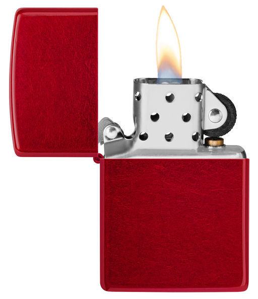 Зажигалка ZIPPO с покрытием Красное карамелизированное яблоко | Candy Apple Red 21063  фото 3