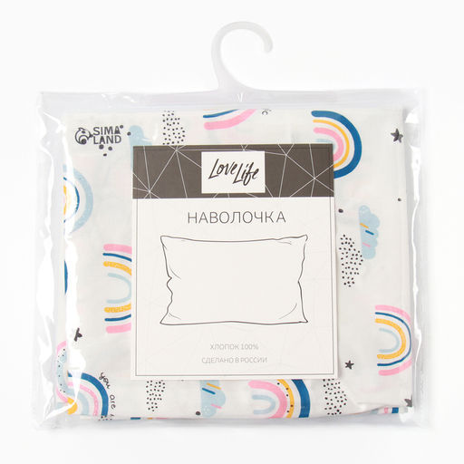 Наволочка LoveLife Радуга 50*70 см, сатин, 100% хлопок  фото 4