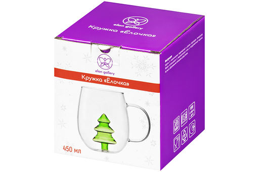 Кружка 450 мл 12,5*9*11 см Crystal glass - Елочка - Elan gallery фото 5