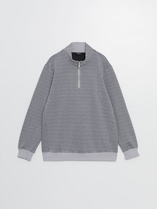 Dik Yaka Uzun Kollu Erkek Sweatshirt